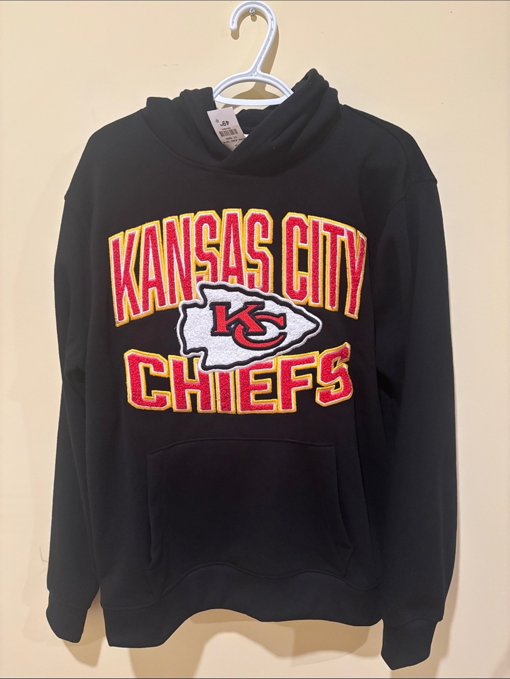 NFL Black Hoodie with Red and Gold Embroidered Lettering